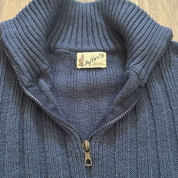 Aylin’s Peruvian Knit 1/4 Zip Ribbed Knit Pullover Jacket - Picture 2 of 7